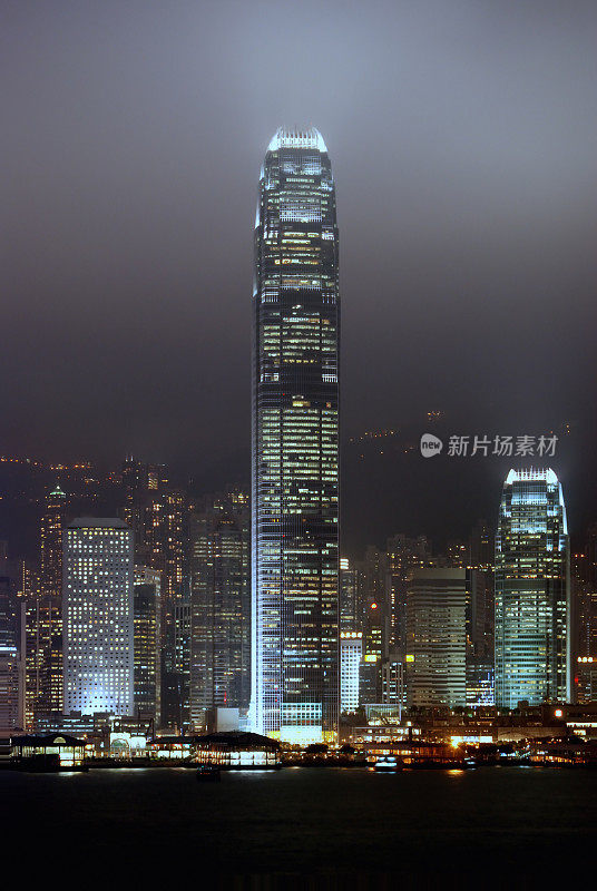 香港维多利亚港/国际金融中心夜景